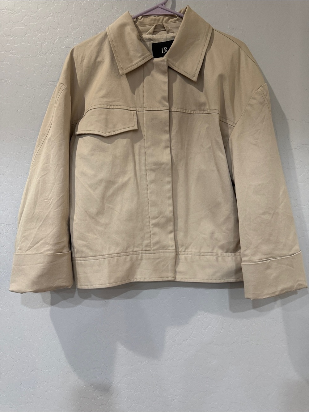 Banana Republic Cream Cropped Utility Jacket